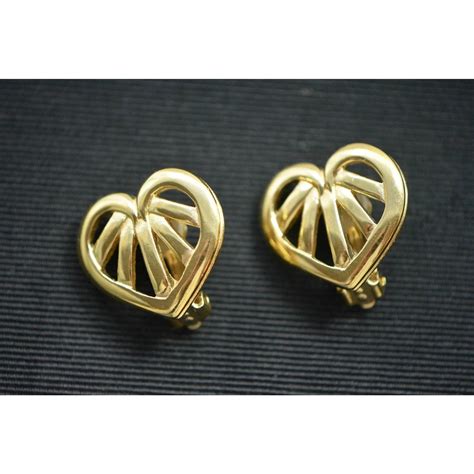 givenchy logo heart earrings|vintage gold givenchy earrings.